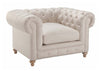 Image of Armstrong Linen "Quick Ship" Tufted Fabric Club Chair - OUT OF STOCK UNTIL 5/5/2024