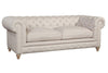 Image of Armstrong 90 Inch "Quick Ship" Tufted Chesterfield Sofa In Classic Linen-OUT OF STOCK UNTIL 05/05/2024