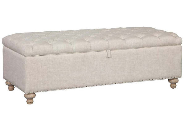 Armstrong "Quick Ship" 62 Inch Storage Tufted Top Ottoman