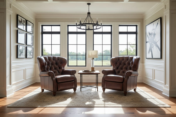 Arthur "BIG MAN" Tufted Wingback Leather Recliner – Oversized Comfort With Timeless Elegance