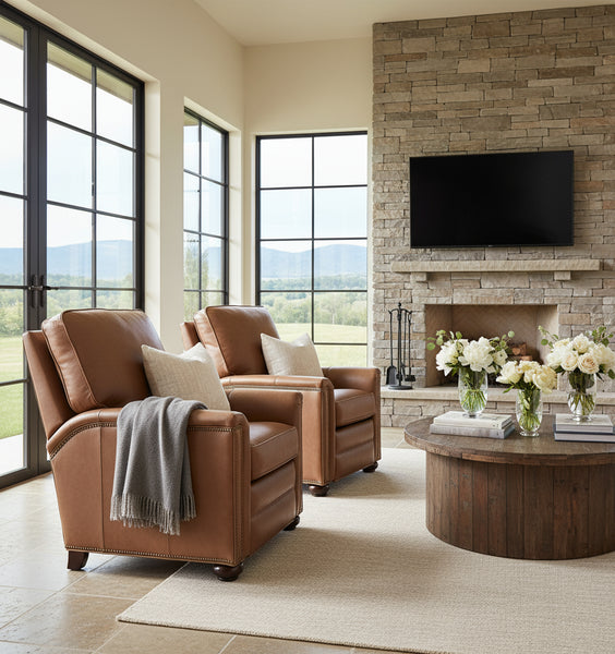 Ashford Leather Pillow Back Recliner Chair