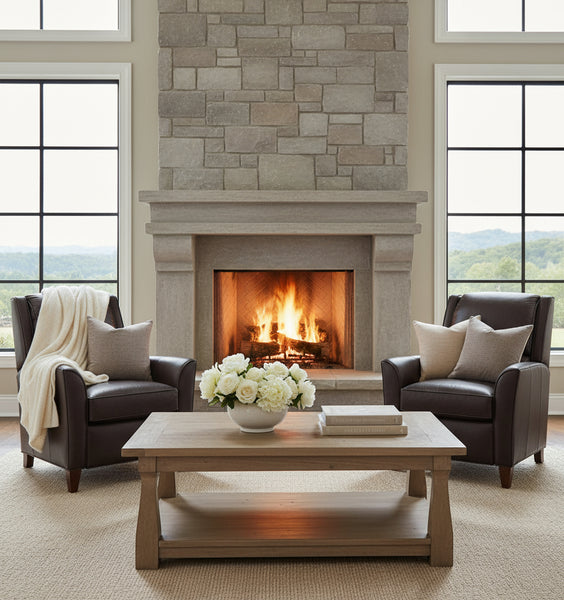 Atticus Wing Arm Leather Pillow Back Recliner Chair