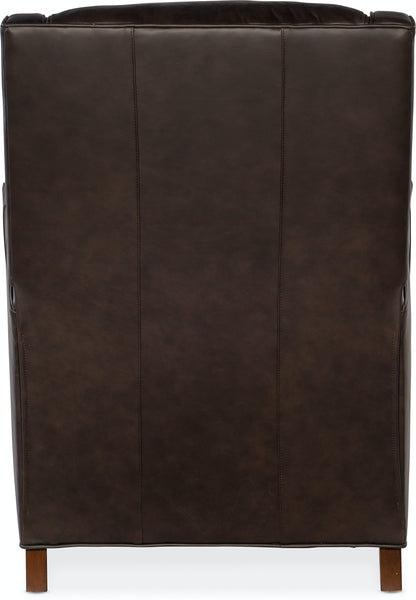 Atticus Wing Arm Leather Pillow Back Recliner Chair