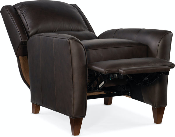 Atticus Wing Arm Leather Pillow Back Recliner Chair