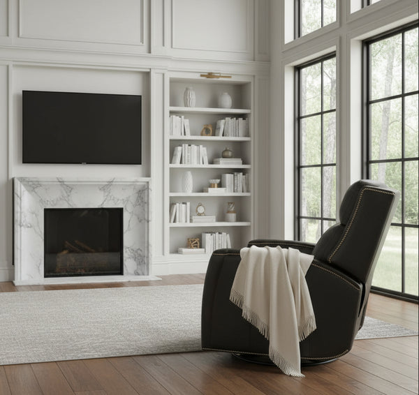 Avalon Trinita Leather "Quick Ship" Swivel/Glider Recliner