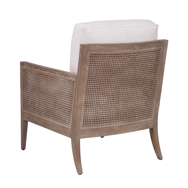 Holloway Natural "Quick Ship" Fabric Accent Chair With Decorative Cane / Wood Base