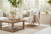 Image of Holloway Natural "Quick Ship" Fabric Accent Chair With Decorative Cane / Wood Base