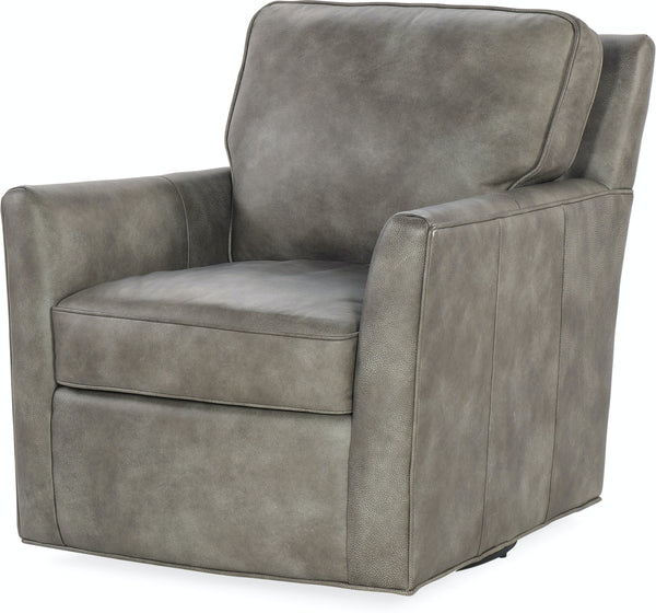Barrett Captain SWIVEL Quick Ship Leather Accent Chair