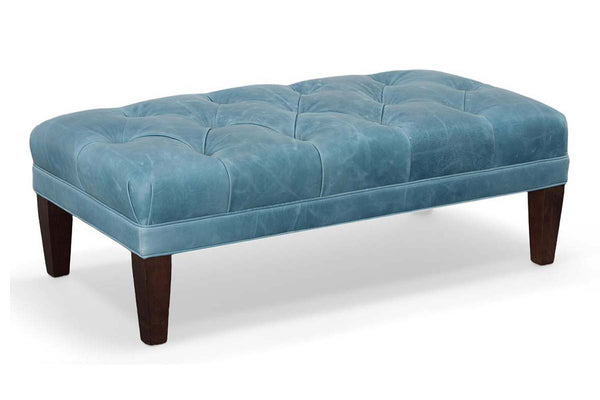 Berkeley Tufted 36", 48", 56", Or 65" Inch Rectangular Leather Ottoman (4 Sizes Available)