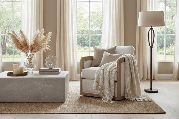 Lynch Natural "Quick Ship" Fabric Swivel Accent Chair With Decorative Wood Base