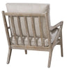 Image of Carmen Linen "Quick Ship" Exposed Wood Accent Chair