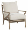 Image of Carmen Parchment "Quick Ship" Exposed Wood Accent Chair - In Stock