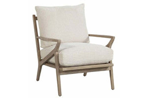 Carmen Parchment "Quick Ship" Exposed Wood Accent Chair