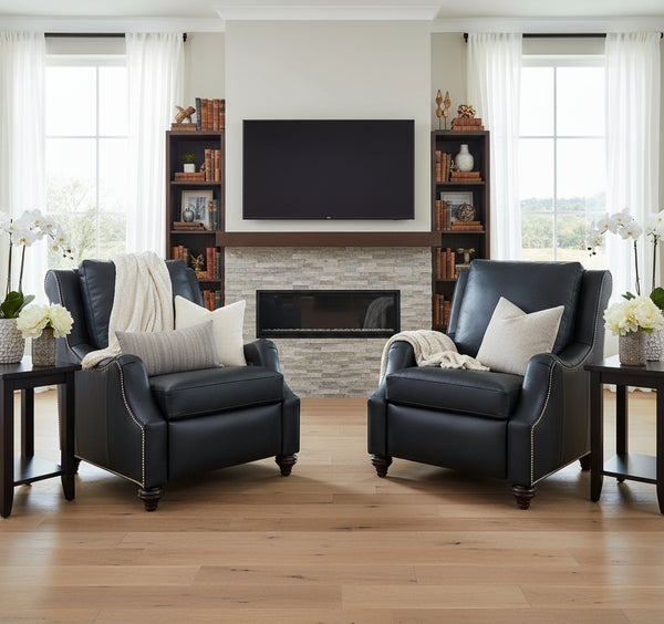 Charles Power Reclining Wall Hugger Leather Chair