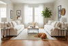 Image of Charlotte 85, 98 or 110 Inch Oversized Bench Seat Fabric Sofa