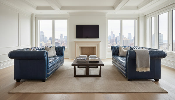 Chesterfield Tufted Leather Sofa Furniture Collection