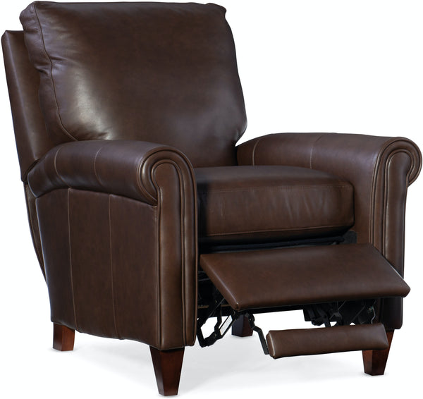 Clifton Rolled Arm Pillow Back Leather Recliner