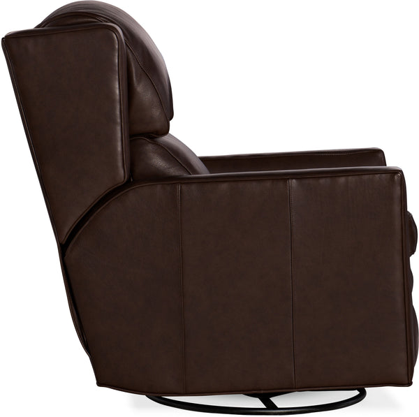 Cranford Power Leather SWIVEL / GLIDER Bustle Pillow Back Recliner