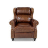 Image of Douglas "BIG MAN" Leather Bustle Wing Back Recliner With Nailhead Trim