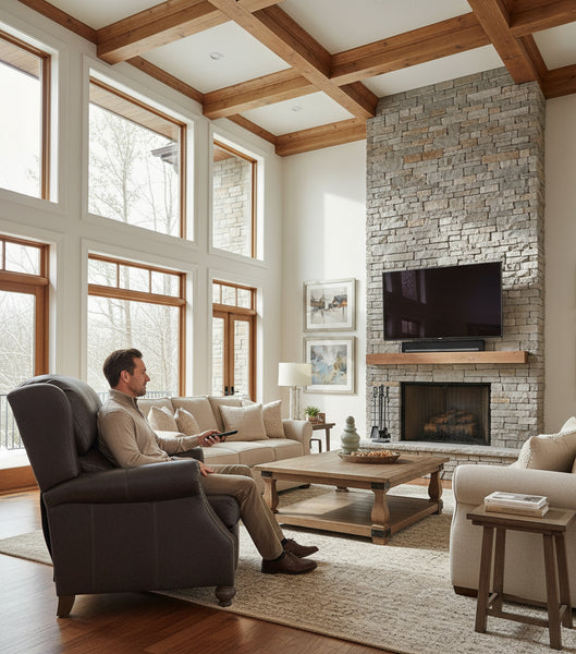 Duncan Leather Wing Back Reclining Chair