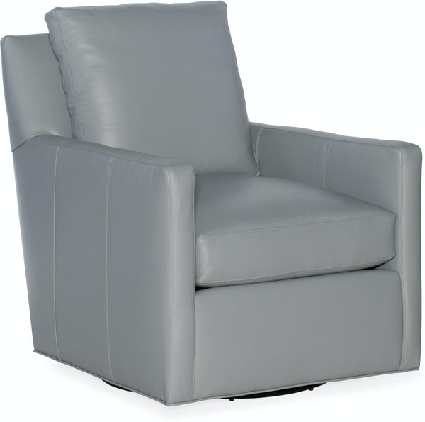 Edmunds Transitional Leather Swivel Club Chair