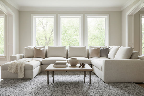 Elena Modern Sectional With Seat Level Ottoman