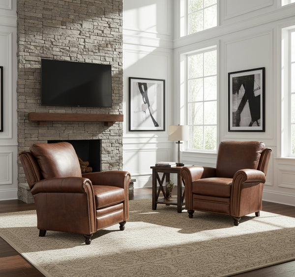 Elijah Cognac "Quick Ship" Recliner