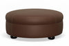 Image of Evan 36", 40", 44", Or 48" Inch Round Leather Ottoman (4 Sizes Available)