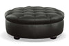 Image of Evan Tufted 36", 40", 44", Or 48" Inch Round Leather Ottoman (4 Sizes Available)