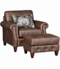 Image of Harris Pillow Back Leather Chair With Nailhead Trim