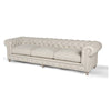 Image of Armstrong 118 Inch "Quick Ship" Tufted Chesterfield Sofa In Classic Linen