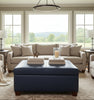 Image of Gaines STORAGE 36", 40", 44", Or 48" Inch Square Leather Ottoman (4 Sizes Available)