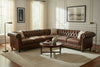 Image of Galloway Chesterfield Tufted Leather Sectional