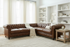 Image of Galloway Chesterfield Tufted Leather Sectional