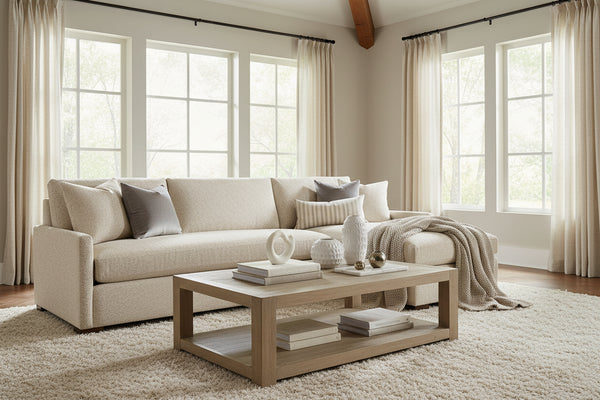 Grady "Quick Ship" Two Piece Bench Seat Modern Pillow Back Sectional -Version 1