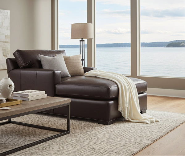Harrison Leather Chaise Lounge (Photo For Style Only)