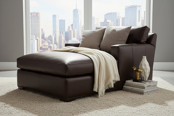 Harrison Leather Chaise Lounge (Photo For Style Only)