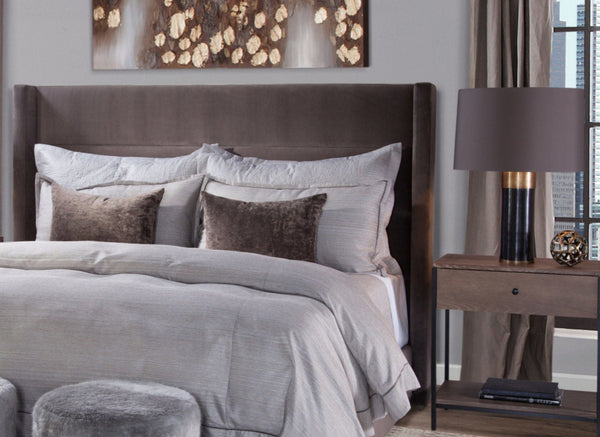 Hepburn Fabric "Quick Ship" Upholstered Queen Or King Platform Wing Bed