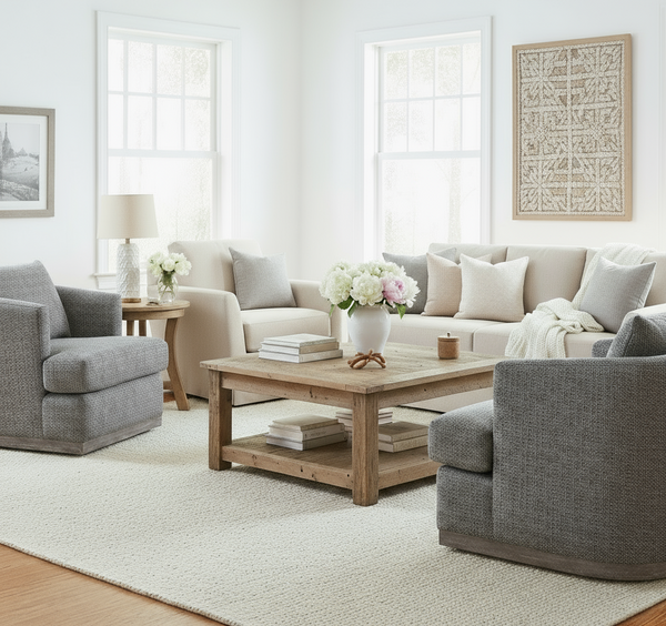 Holland Granite "Quick Ship" Swivel Fabric Accent Chair