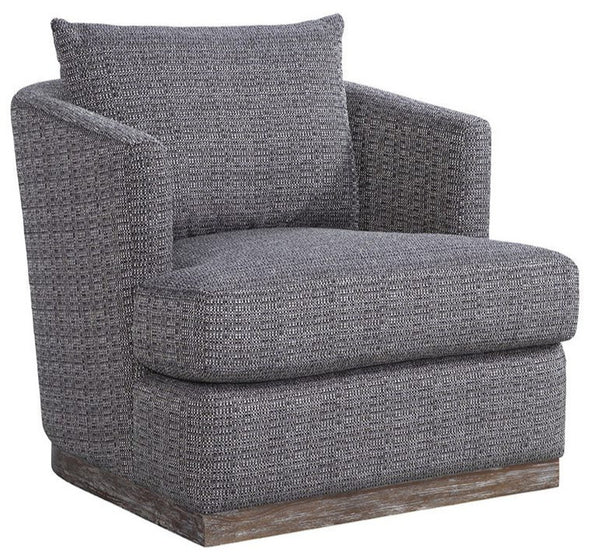 Holland Granite "Quick Ship" Swivel Fabric Accent Chair - In Stock