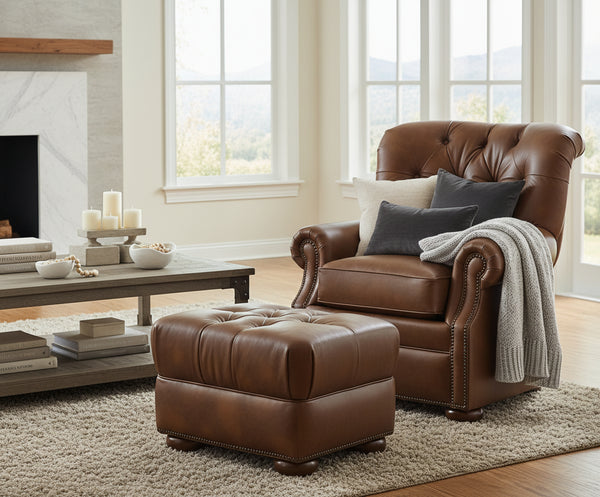 Irving Tufted Leather Club Chair