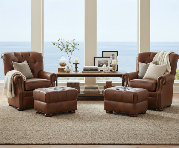 Irving Tufted Leather Club Chair