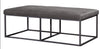 Image of Izzy Rectangular "Quick Ship" Leather Upholstered Coffee Table Ottoman With Metal Base