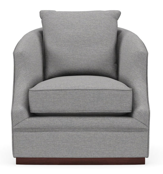 Jane Swivel Upholstered Accent Chair With Wooden Base