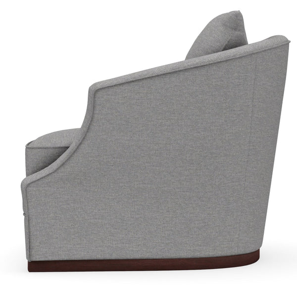 Jane Swivel Upholstered Accent Chair With Wooden Base