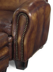 Jonathan Parisian Leather Camelback Club Chair