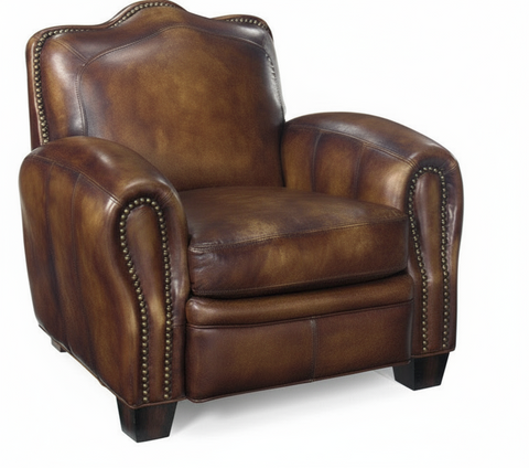 Jonathan Parisian Leather Camelback Club Chair