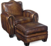 Image of Jonathan Parisian Leather Camelback Club Chair