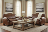 Image of Jonathan Leather Tight Camelback Loveseat With Nail Head Trim