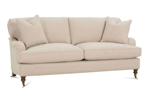 Kristen 78 Inch Fabric English Arm Sofa with 2 Cushions, Apartment-Sized